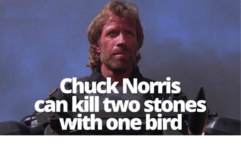 Chuck Norris Can Kill Two Stones