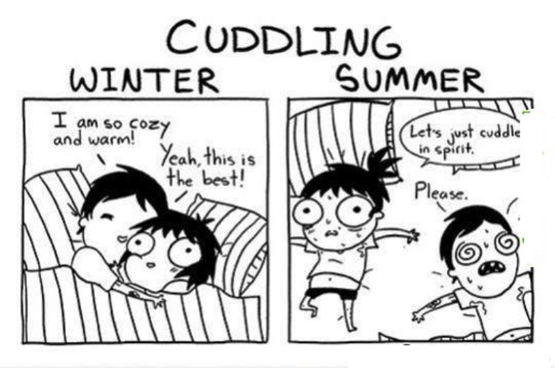Cuddling In Winter Vs Summer