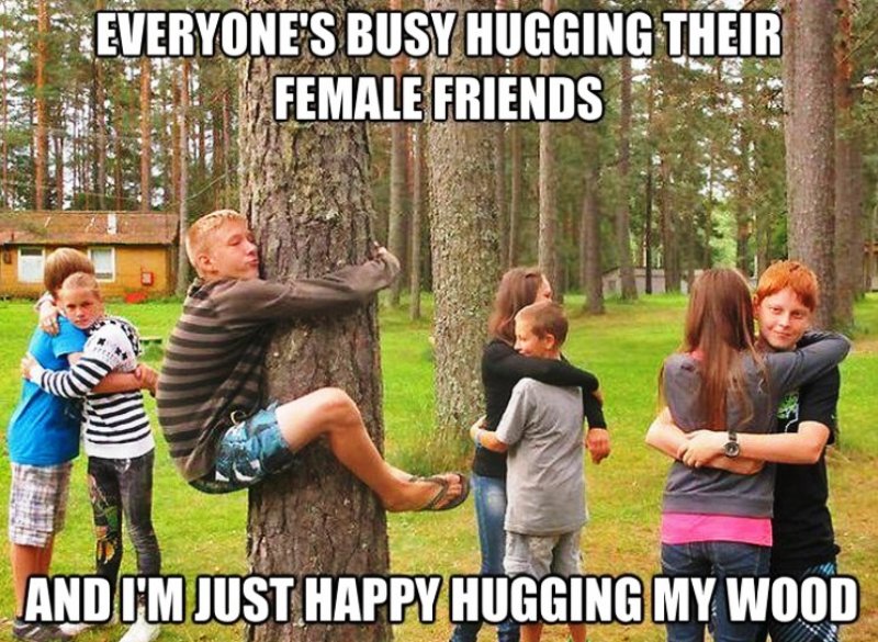 Everyones Busy Hugging Their Female Friends