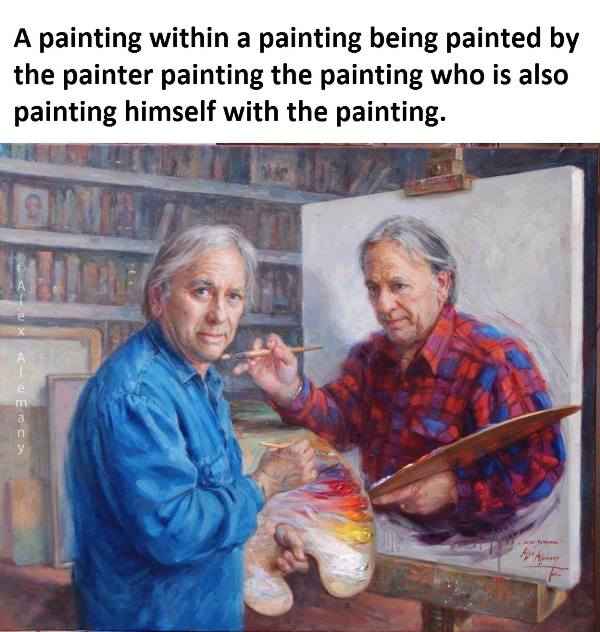 A Painting Within A Painting Being Painted