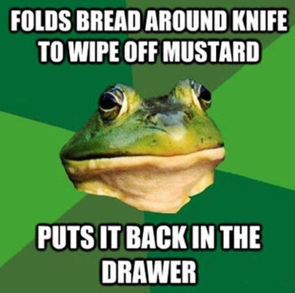 Folds Bread Around Knife