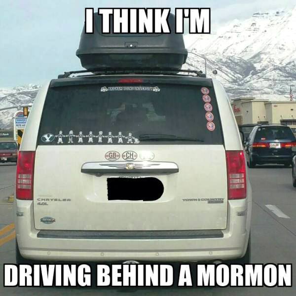 I Think Im Driving Behind A Mormon