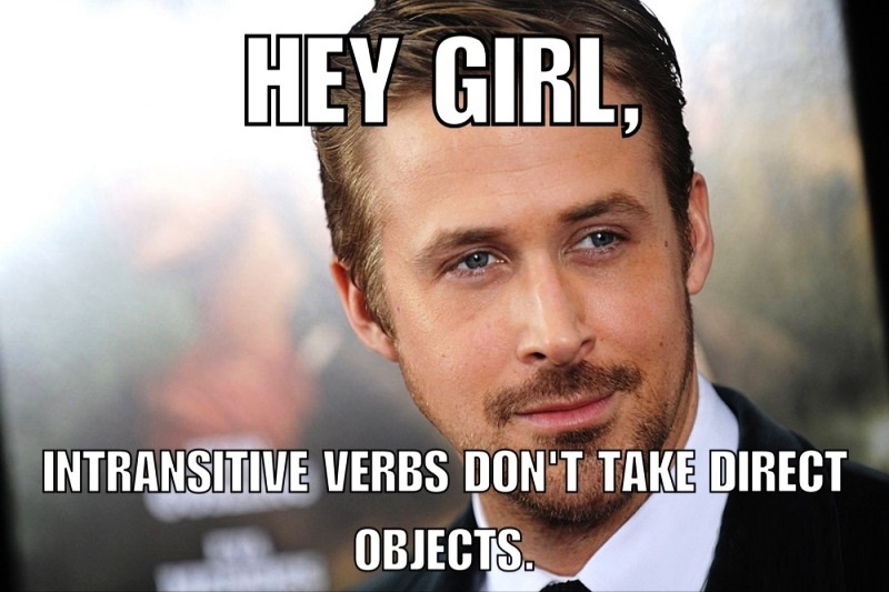 Intransitive Verbs Dont Take Direct Objects
