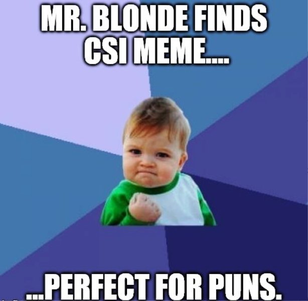 Mr Blonde Finds CSI Meme