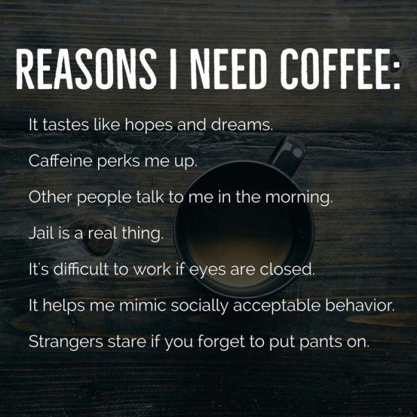 Reasons I Need Coffee