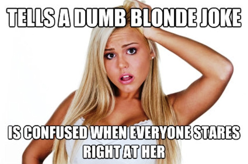 Tells A Dumb Blonde Joke