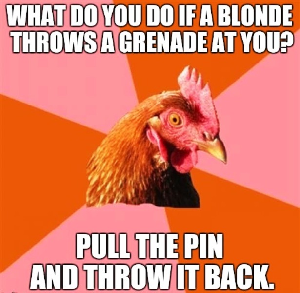 What Do You Do If A Blond Throws