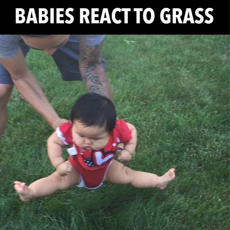 Baby Reacts To Grass