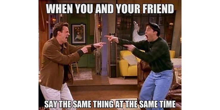Friends Joey And Chandler Same Thing Same Time
