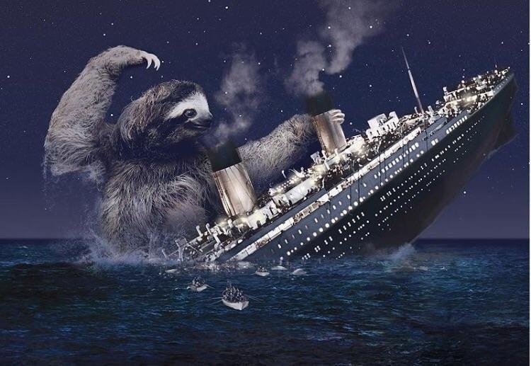 funny-photoshop-of-a-sloth-destroying-the-titanic-fake-history