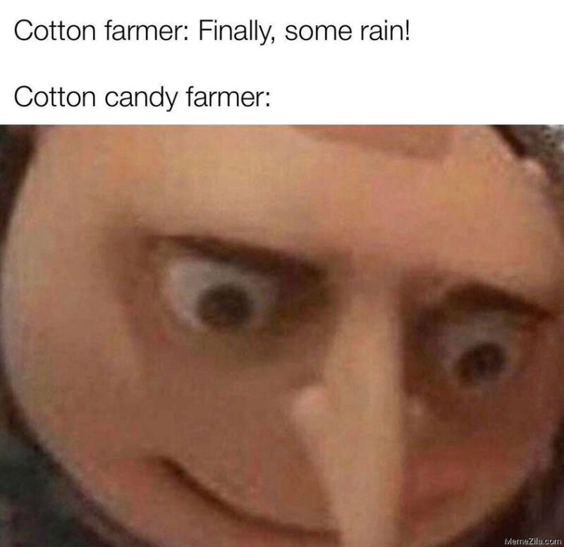 Cotton Farmer Finally Some Rain Meanwhile Cotton Candy Farmer Meme 7662