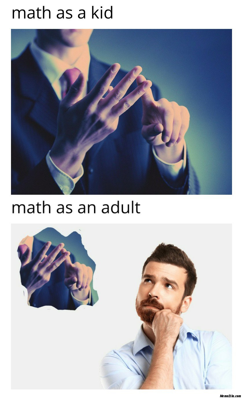 Math As A Kid Vs Math As An Adult Meme 3728