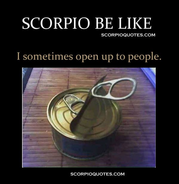 I Sometimes Open Up To People Scorpio Memes